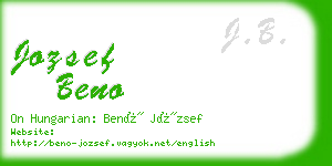 jozsef beno business card